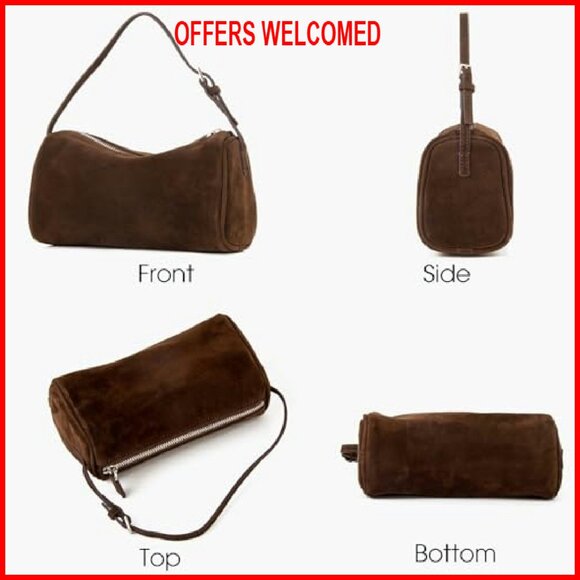 Premium Suede Leather Crossbody Bag, Small Hobo Shoulder Purse with Adjustable - Picture 5 of 8
